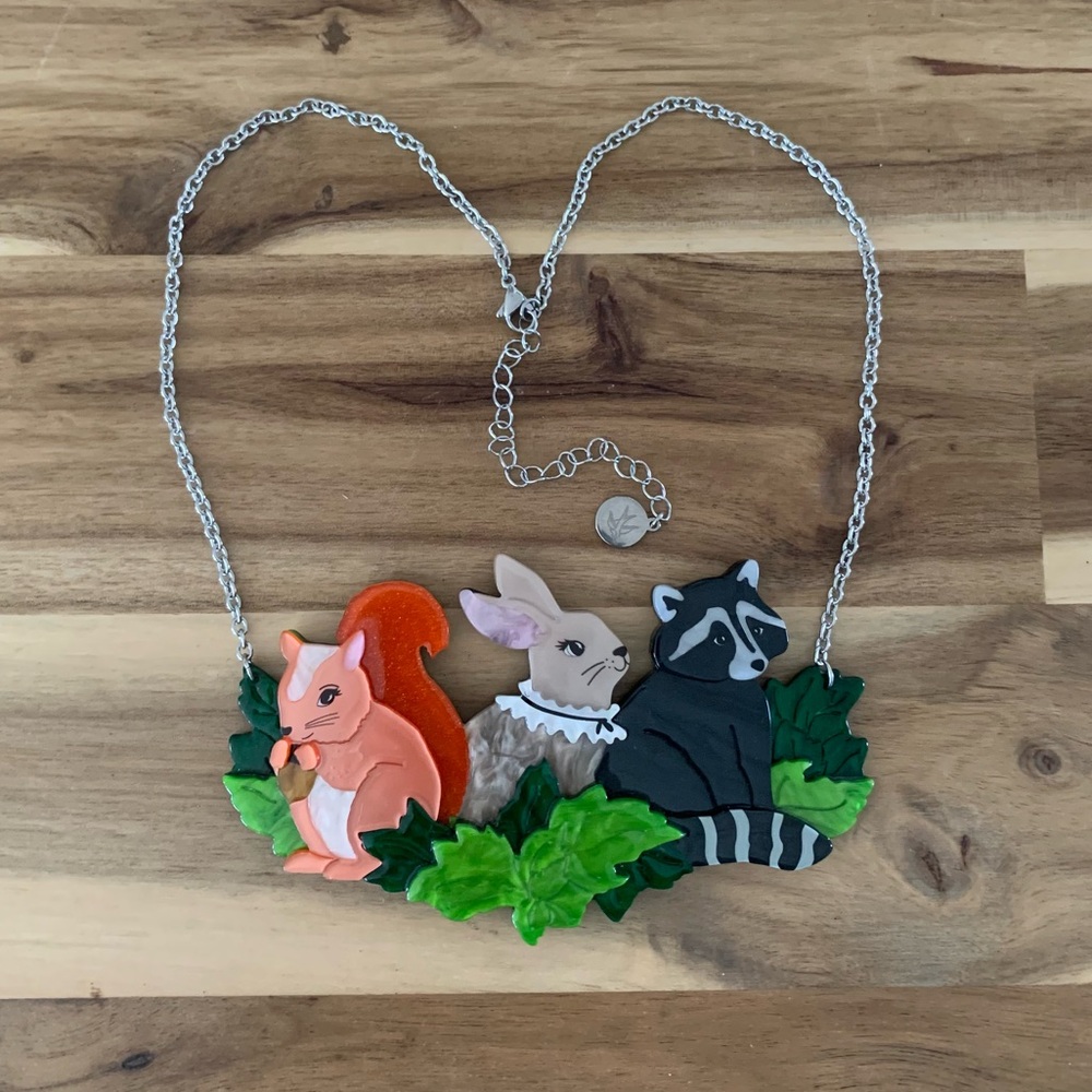 Erstwilder Woodland Friends necklace animal NWOT